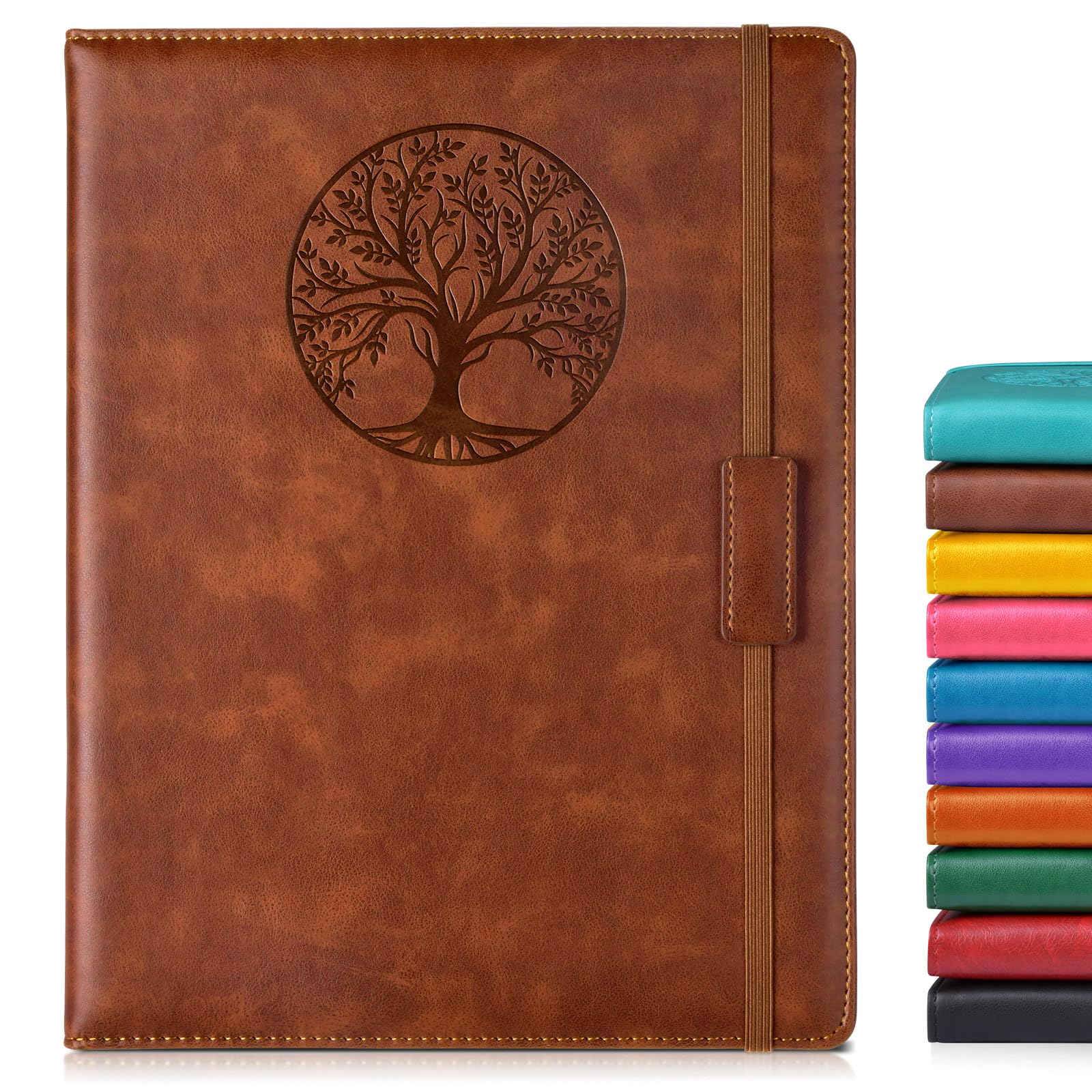 Biuwory A4 Lined Journal Notebook for Women Men - 256 Pages Hardcover Leather Journals for Writing, Travel, Work, School - College Ruled Notebooks for Note Taking, Large Notebook, Diary 8.6"×11" Unknown Binding