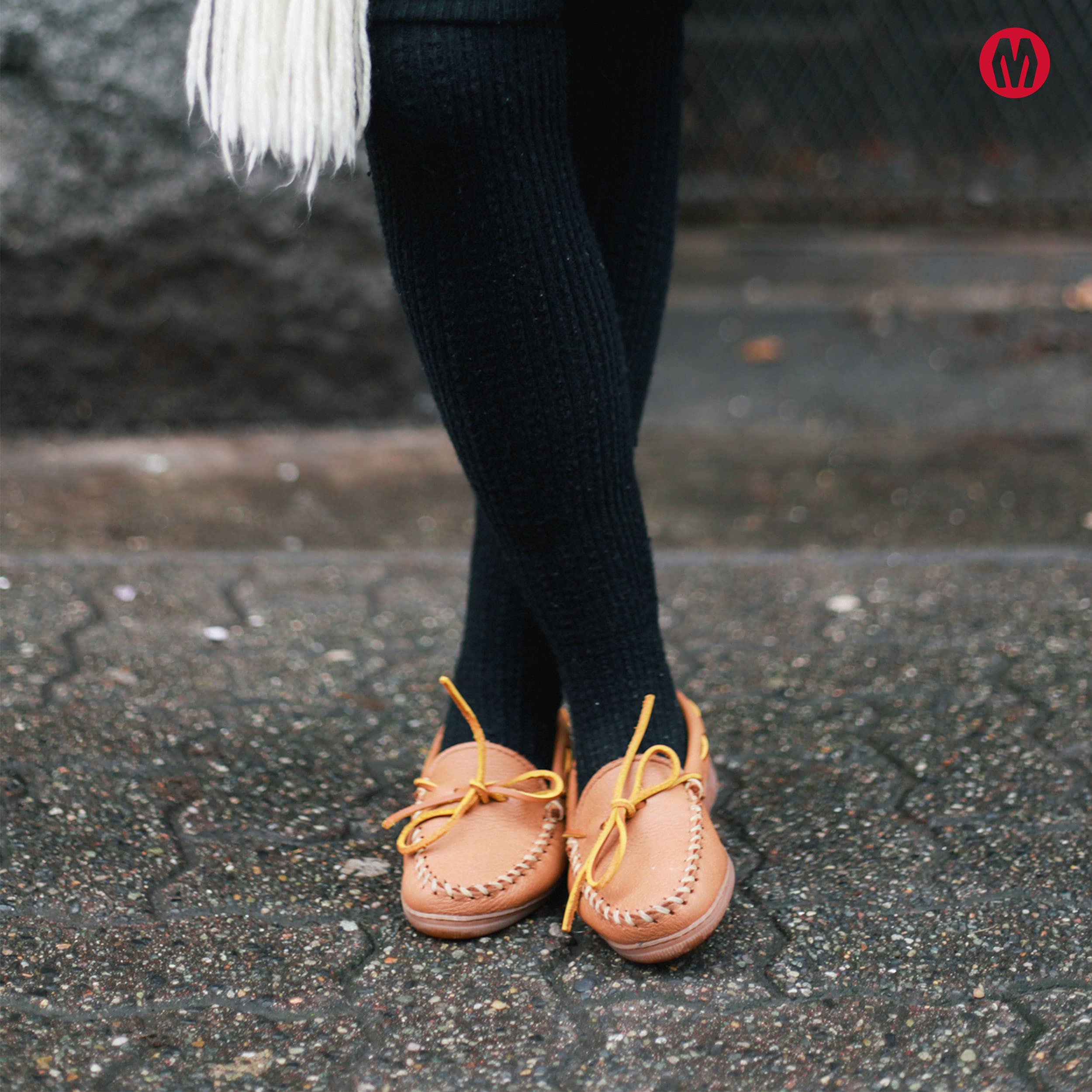 Minnetonka Moosehide Classic 490 - Mocasines de Cuero para Mujer