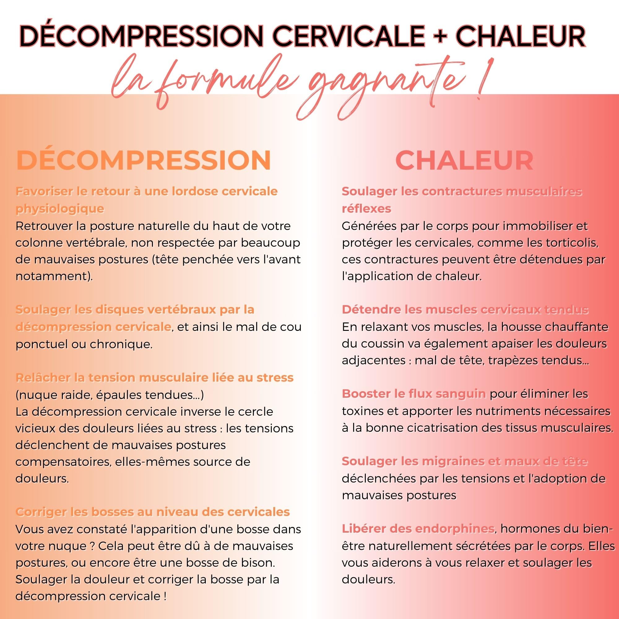 Coussin Traction Cervicale Chauffant Climsom Flex - Décompression Cervicale & Lordose - Housse Graphène 3 Niveaux 40/45/50°C - Soulage Cervicalgie, Contractures, Nuque Raide - Recommandé Kiné