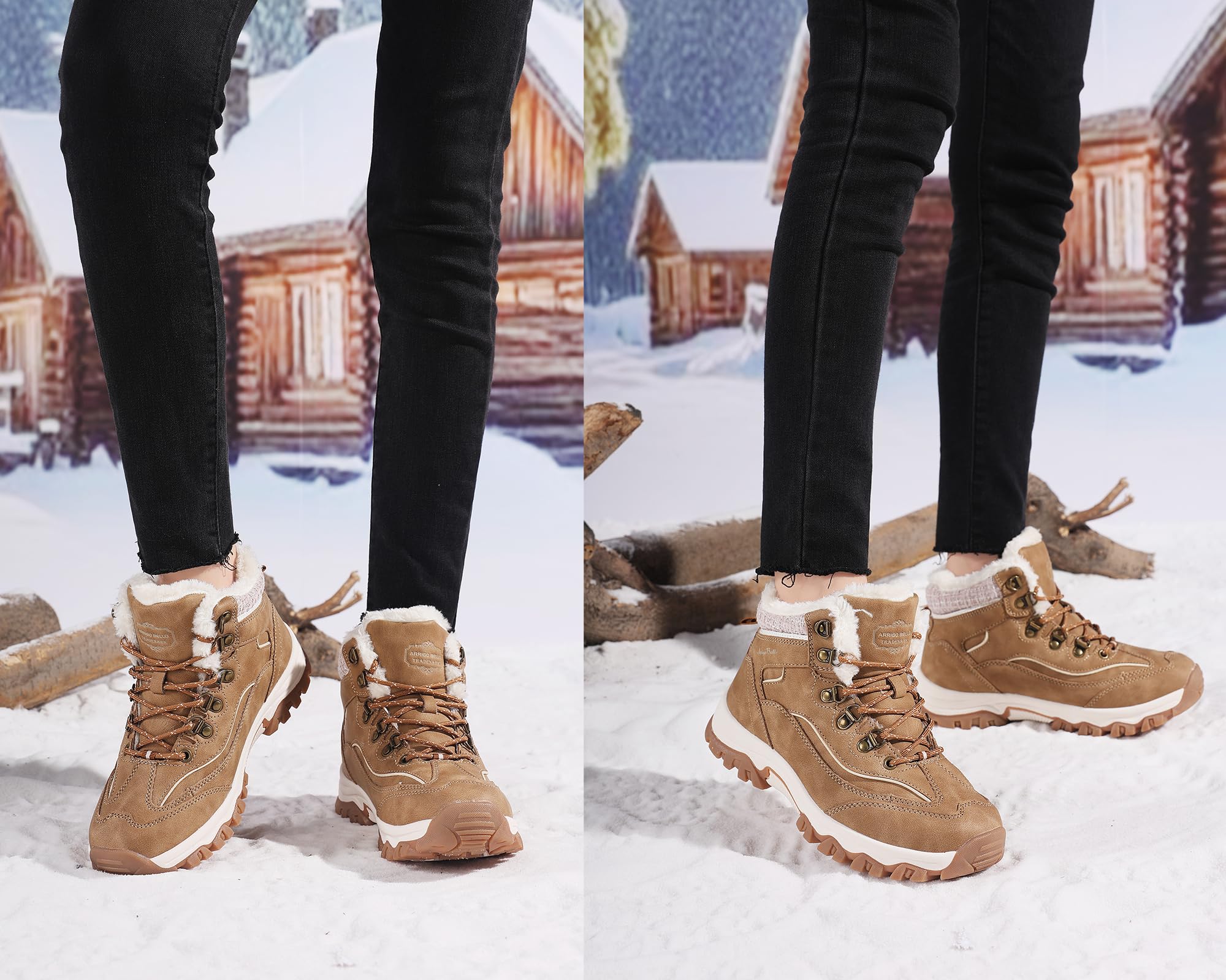 ARRIGO BELLO Mujer Botas de Nieve Senderismo Deportes Trekking Zapatos Fur Forro Aire Libre Boots Talla 36-41