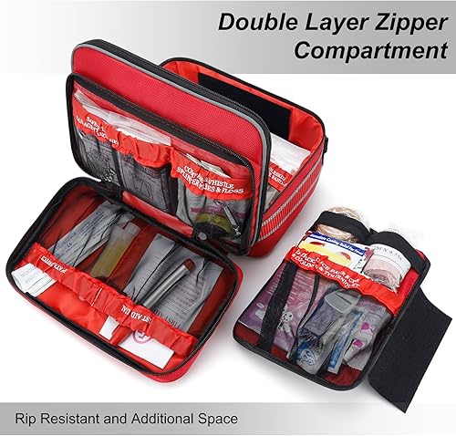 Miniatura 2 de Kit profesional de primeros auxilios de emergencia de 500 piezas para el hogar, automóvil, viajes, camping, camión, senderismo, deportes, oficina,