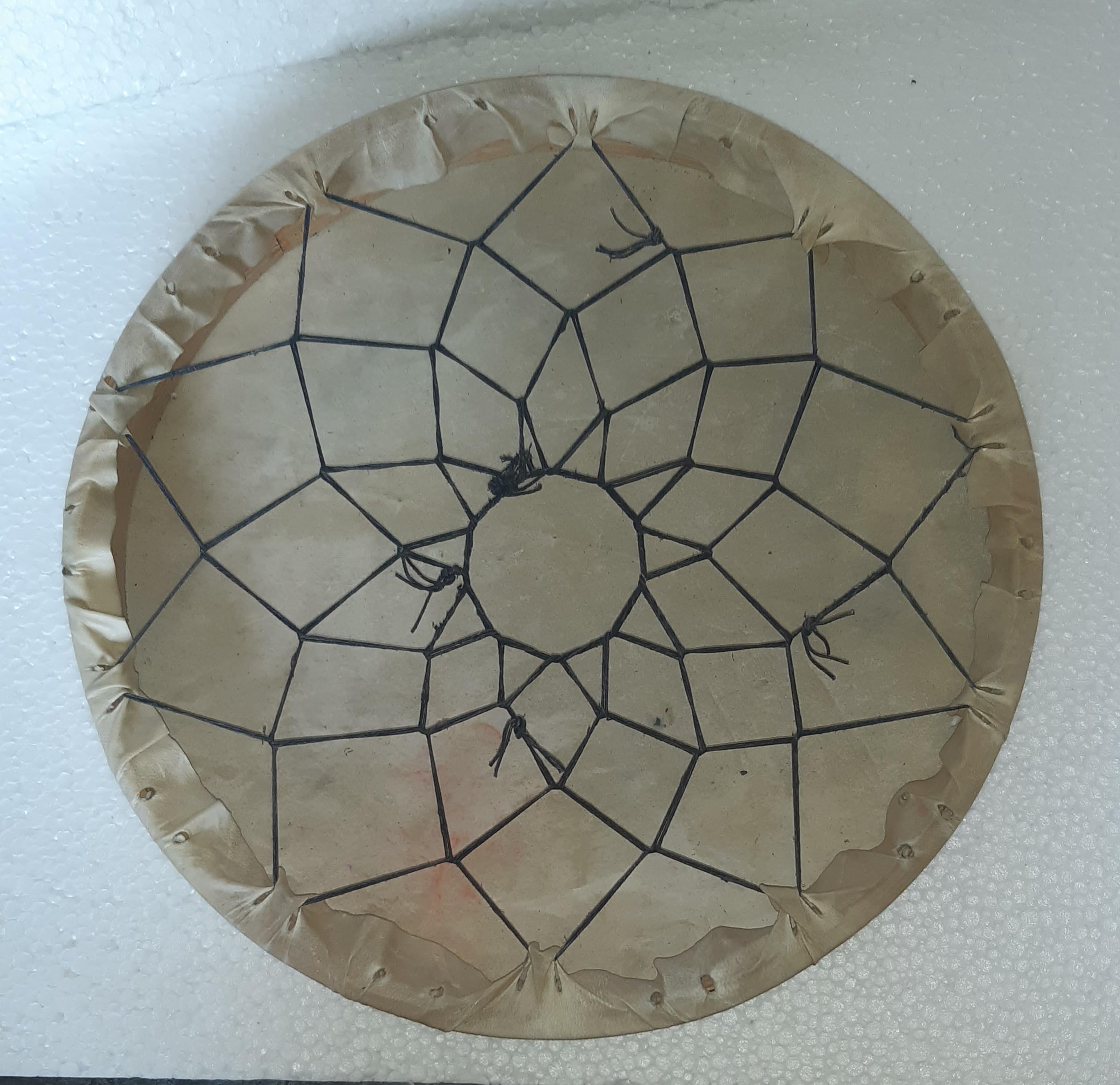40 cm, estilo nativo americano, tambor de chamán hecho a mano, chamánico, tambor de mano de percusión, meditación de yoga, curación de medicamentos, marco de madera, celebración de eventos + batidor