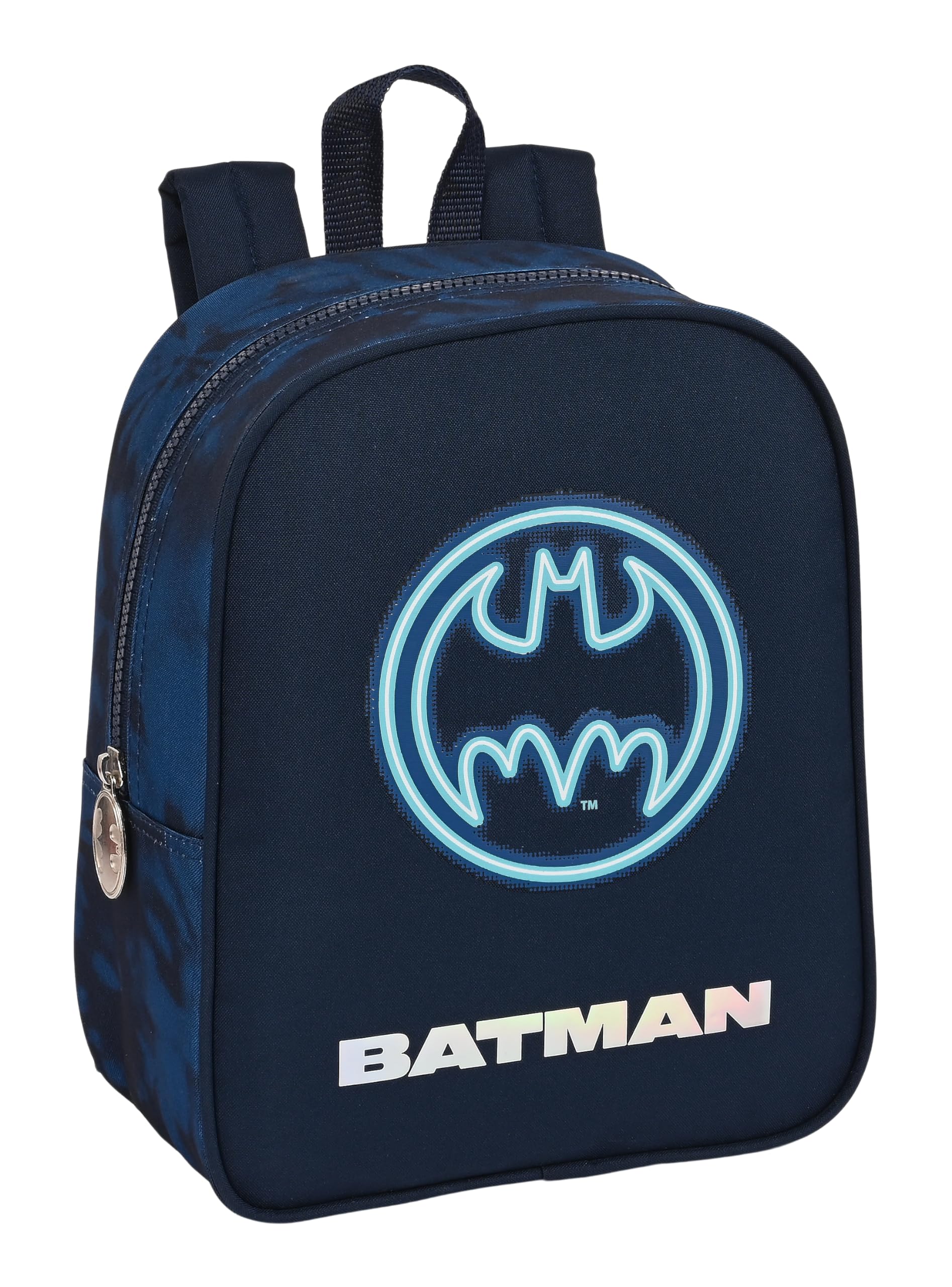 Safta BATMAN LEGENDARY - Mochila Infantil, Mochila Niño, Mochila Escolar, Adaptable a Carro, Ideal para Guardería, Cómoda y Versátil, Calidad y Resistencia, 22x10x27 cm, Color Azul Marino
