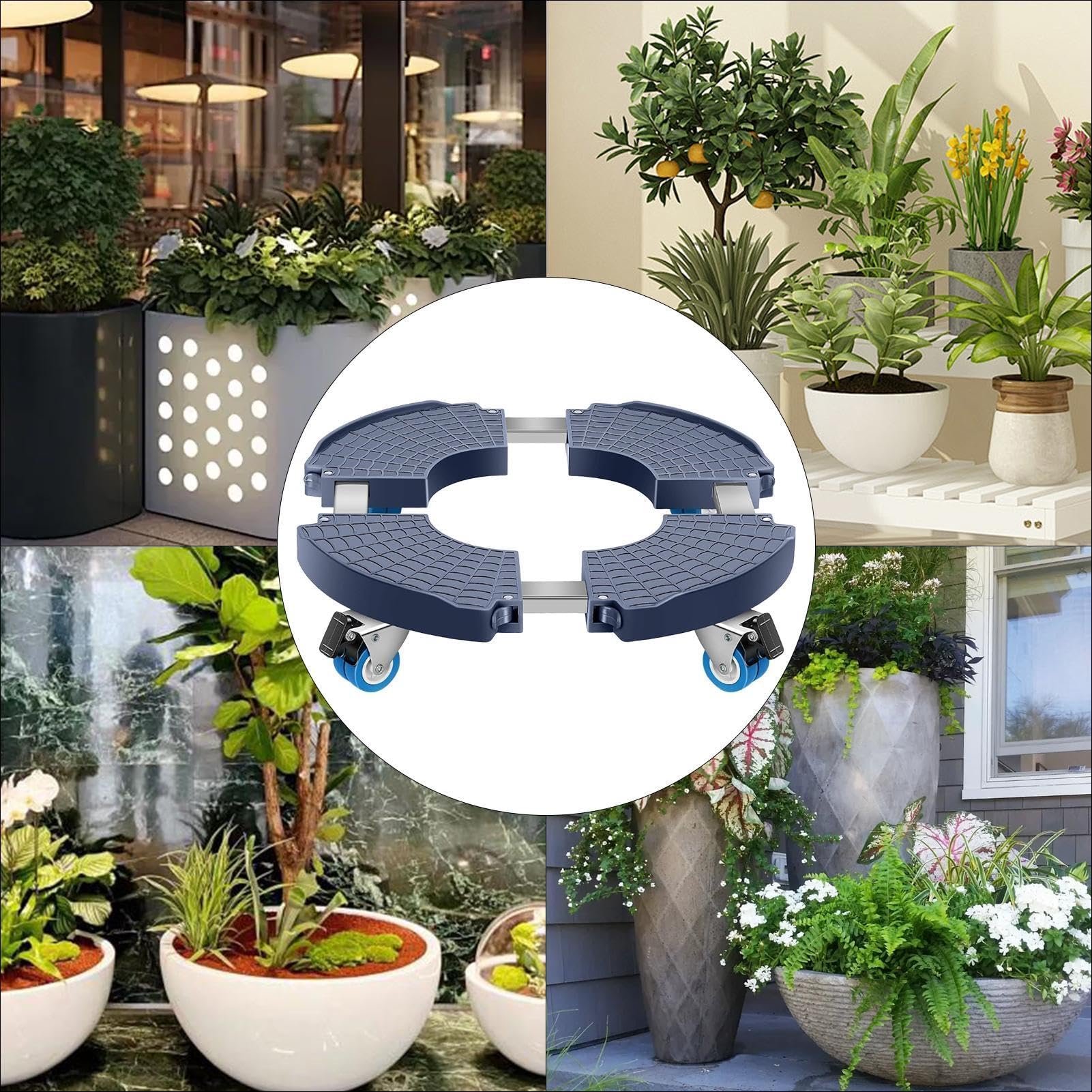 Base de rodillo para plantas con fuerte capacidad de carga y diseño ajustado para jardín y uso doméstico