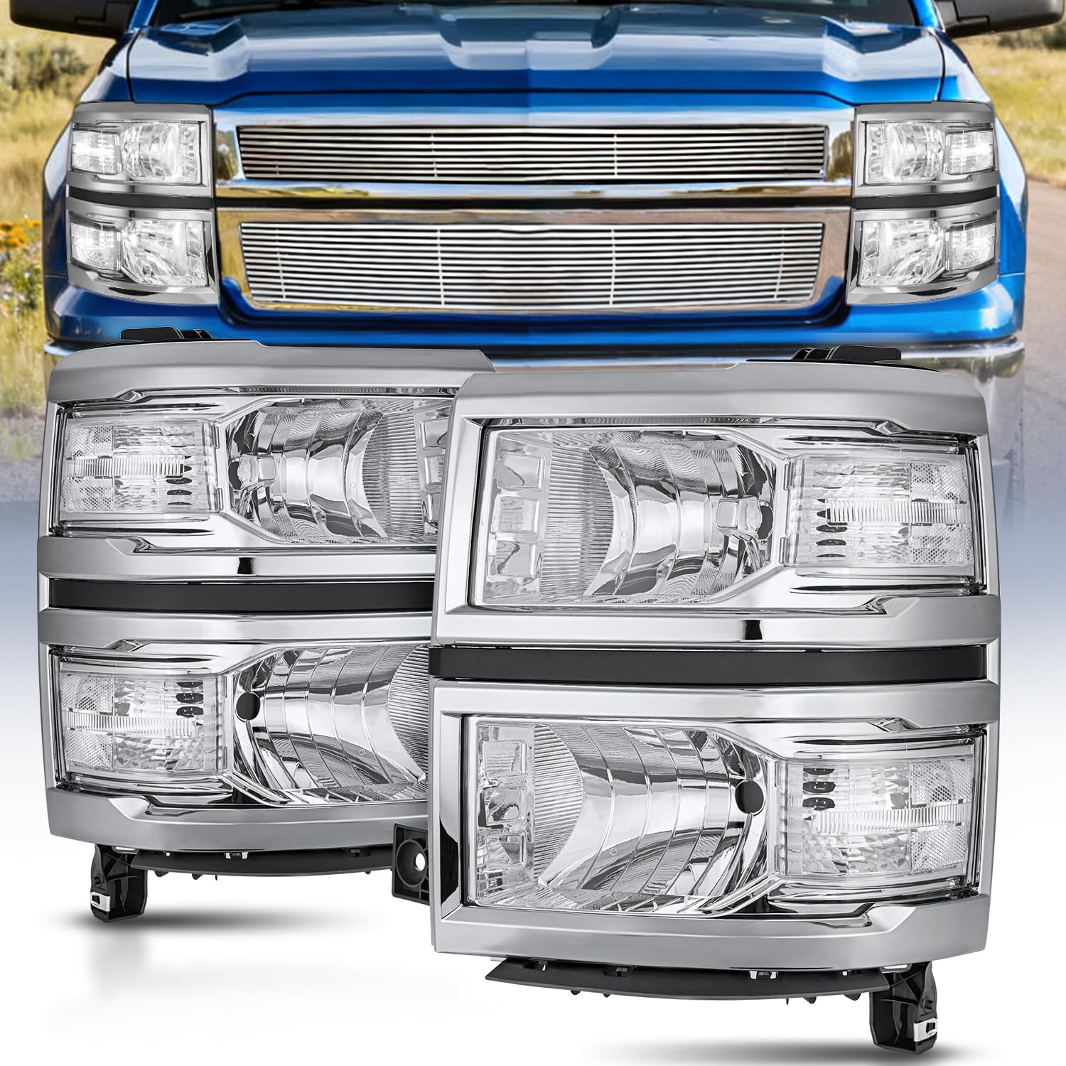 Nilight Chrome Housing Clear Reflector