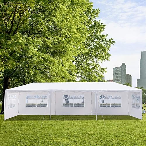 Outvita Gazebo para exteriores, toldo blanco con paredes laterales, tienda de campaña de boda con bloqueo UV para fiestas, refugio de lluvia, gazebo