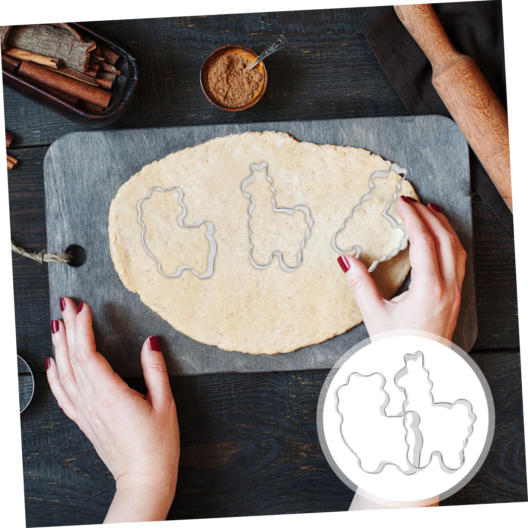 4piezas Moldes De Galletas Inoxidable Para Alpaca Cortador De Galletas De Alpaca Herramienta Para Hornear