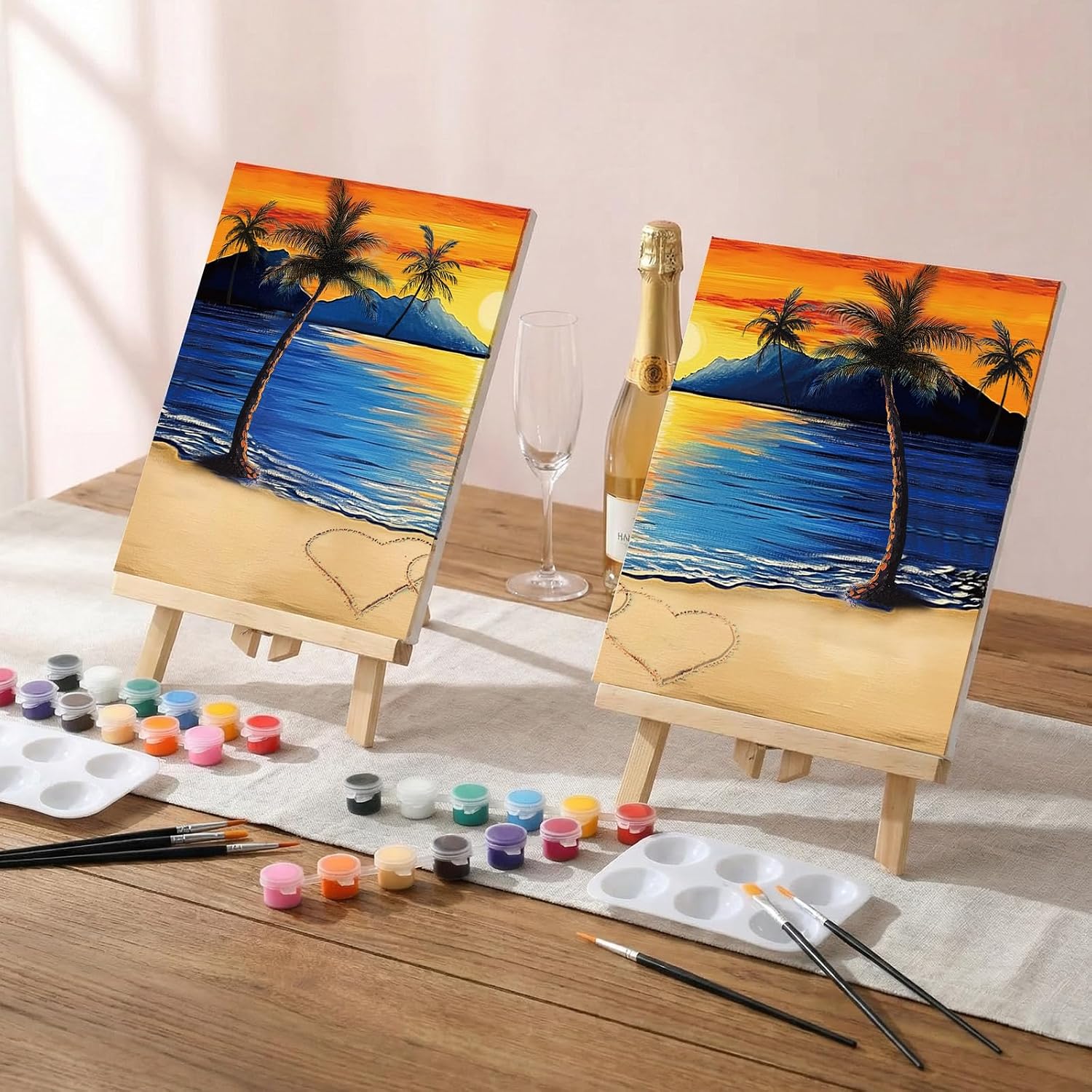 Humyoun 2 Pcs Couples Painting Kit, Romantic Beach image 2
