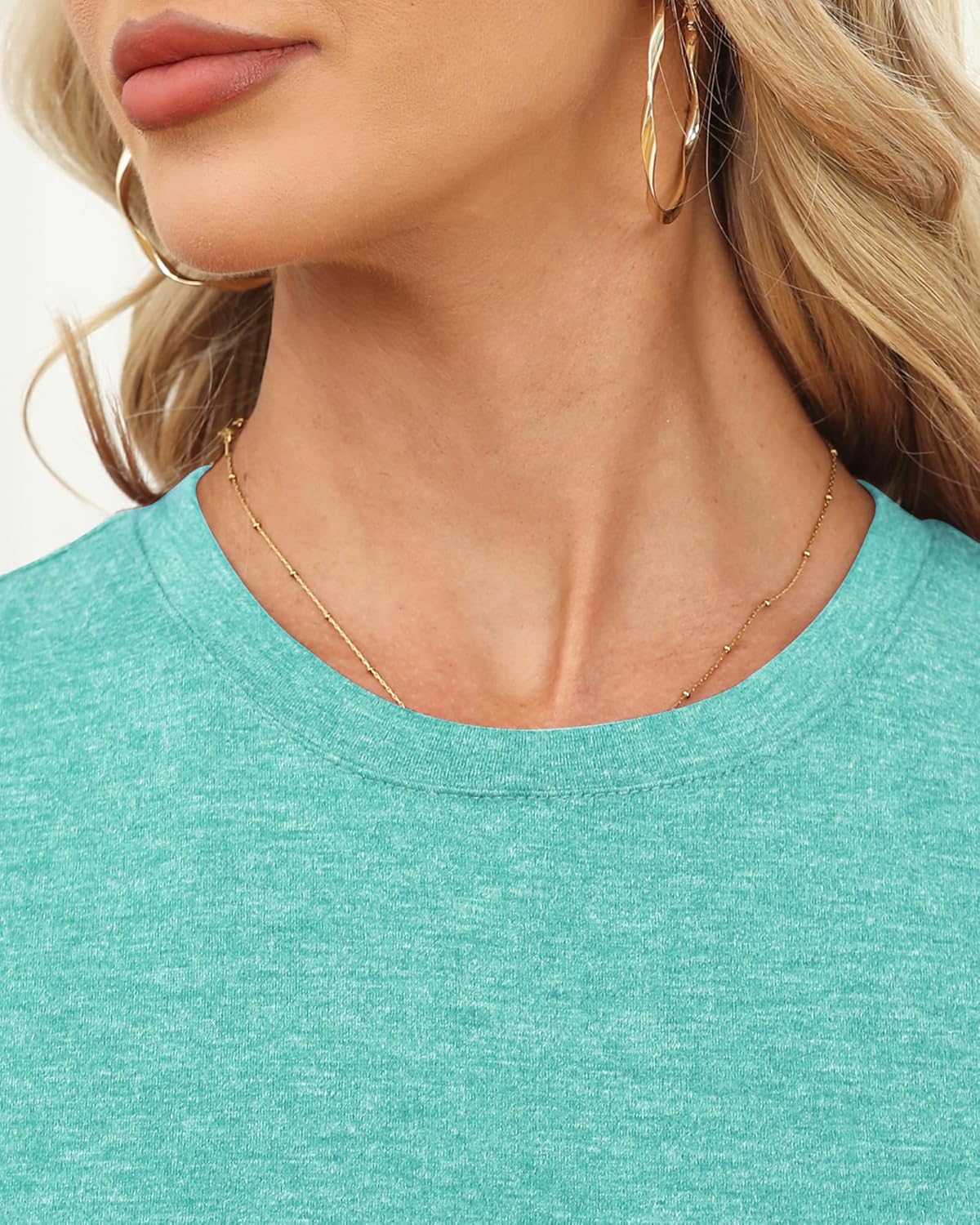 Memorose Womens Short Sleeve Tops Summer T Shirts Round Neck Causal Fashion Basic Tee - Image 5