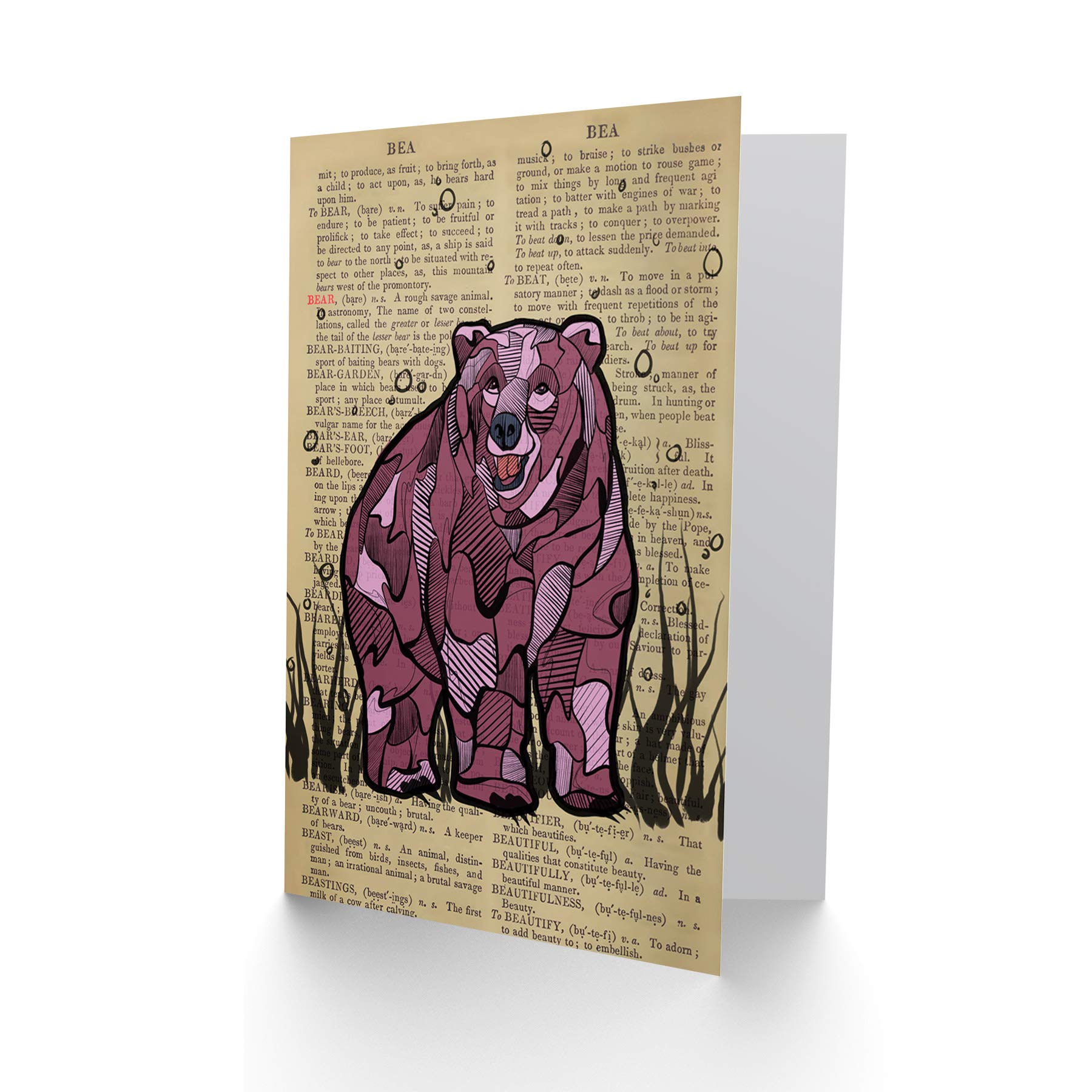 Wee Blue Coo Geburtstagskarte – Glücklich Upcycle Wörterbuch Mit Katzen-Motiv | 17,5x12,5 Cm | Nachhaltig