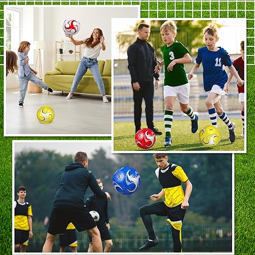 Miniatura 6 de DEEKIN Paquete de 6 pelotas de fútbol con inflador, suministros de donación de caridad cristiana para interiores y exteriores, pelota de samaritano,