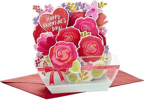 Hallmark Paper Wonder - Tarjeta desplegable para el día de San Valentín (flores de San Valentín)