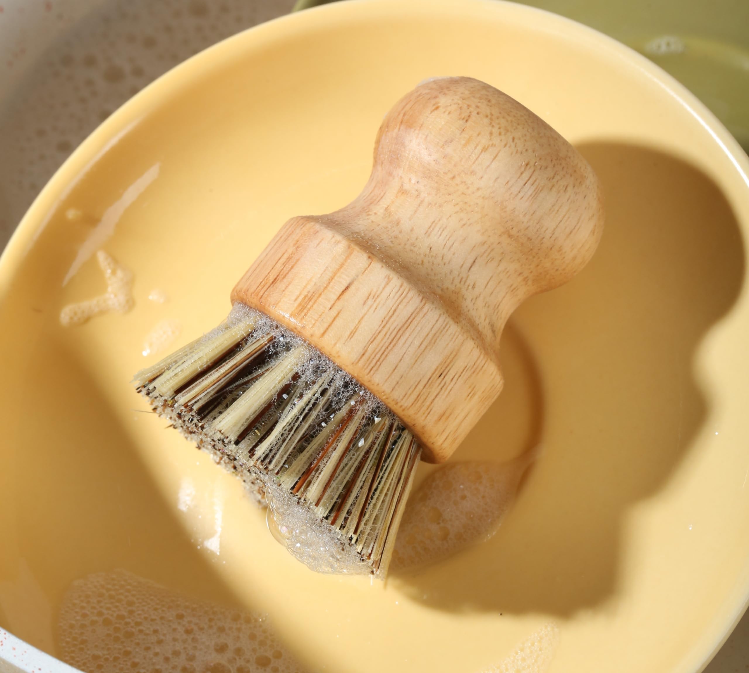 2 Brosses à Récurer En Bambou AUEAR - Fibres De Coco Pour Poêles Et Ustensiles (8,1x2x5,1cm)