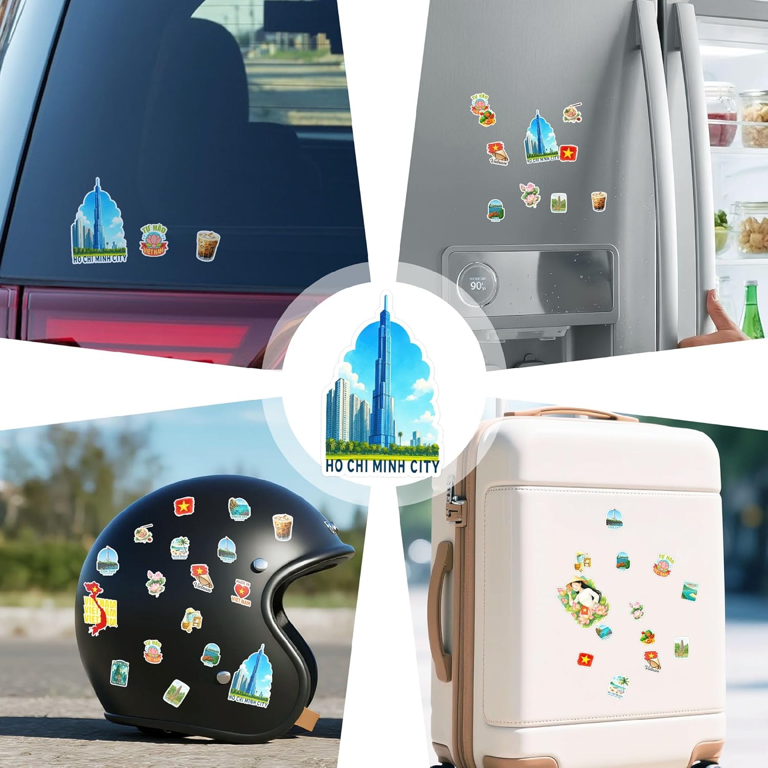100 PCS Vietnam Stickers Pack, Vietnamese Travel Landmarks Food and Culture Vinyl Waterproof Decals, Ha NOI Ha Long Da Nang Hue Ho Chi Minh Sticker for Laptop Water Bottle Scrapbook Car Wall - Image 6