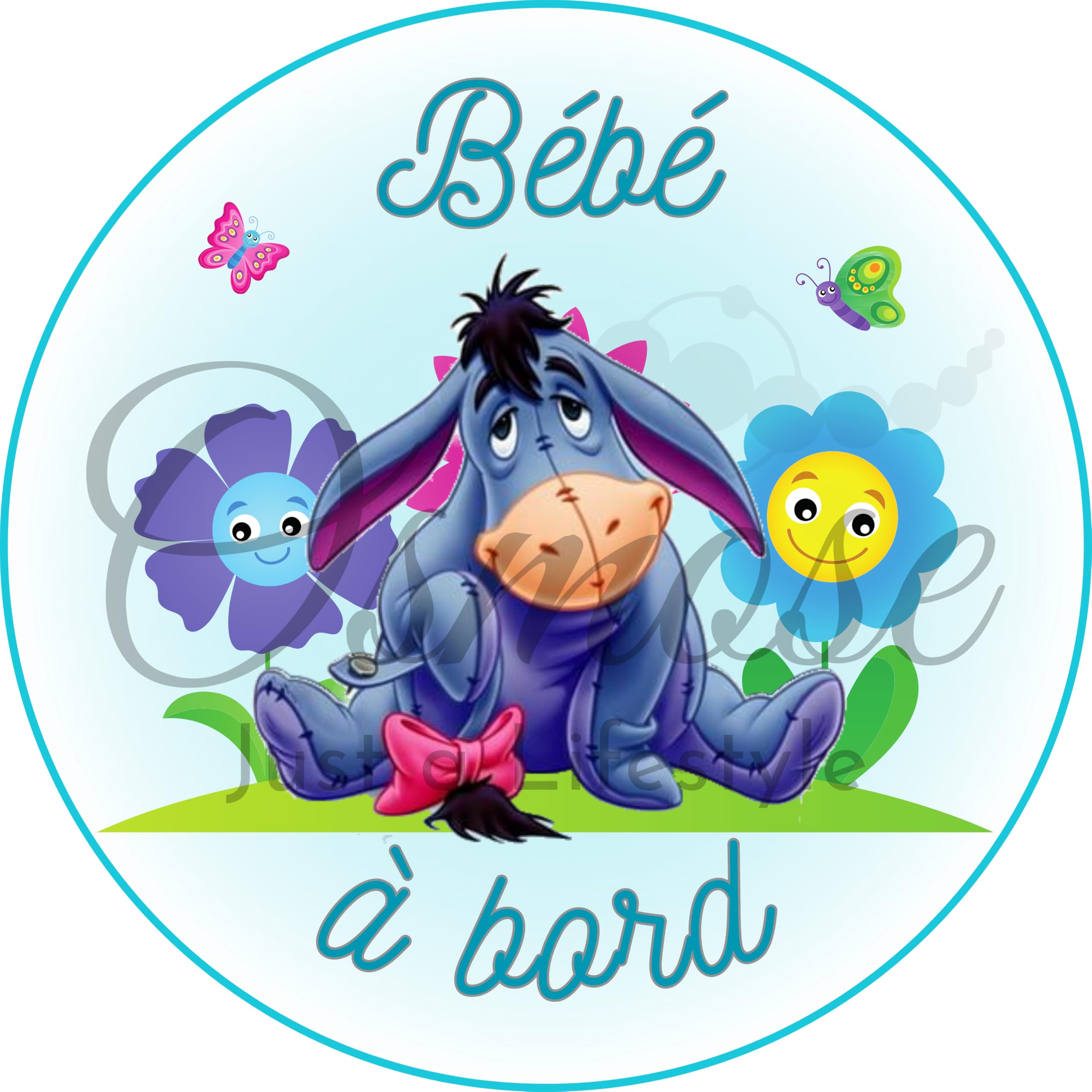 Sticker Bébé à Bord Winnie L'Ourson - 16x16cm - Vinyl Haute Qualité - Fabriqué En France - Durée 5-10 Ans - 13