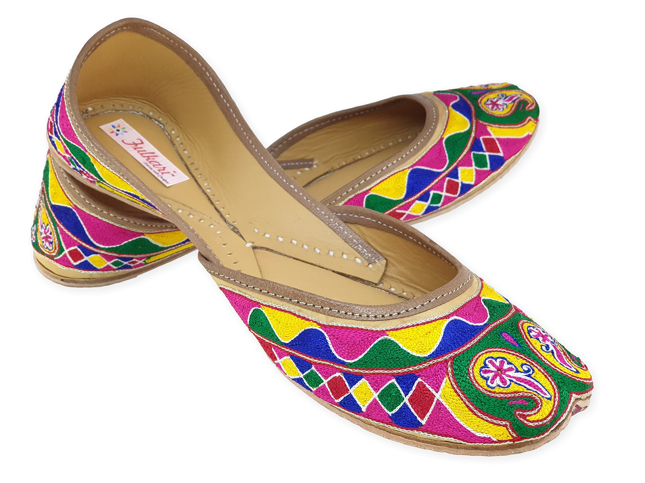 Women's Phulkari Ambi Formal Genuine Soft Leather Jutis-image-35
