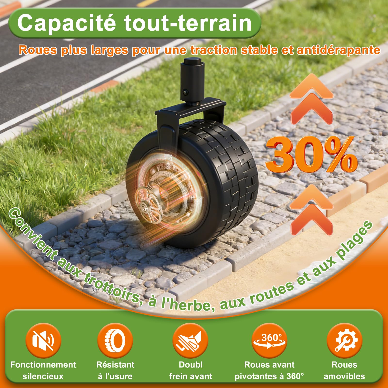 Devoko 260L Chariot de Plage Maximum 200KG Chariot de Jardin,Diable Pliant avec Freins,Chariot Pliable Poignée Réglable,Brouette Jardin,Chariots à la Plage Chariots de Transport pour Le Camping Noir