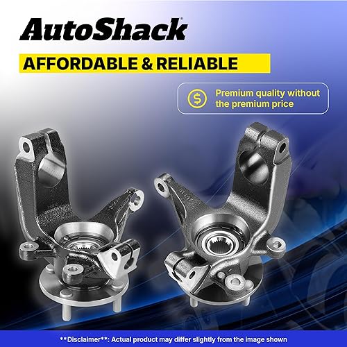 Miniatura 6 de AutoShack - Conjunto de cubo de rueda y nudillo de dirección delantera, 5 lengüetas con ABS de repuesto para Toyota Camry 2.4L FWD KN100044 2007