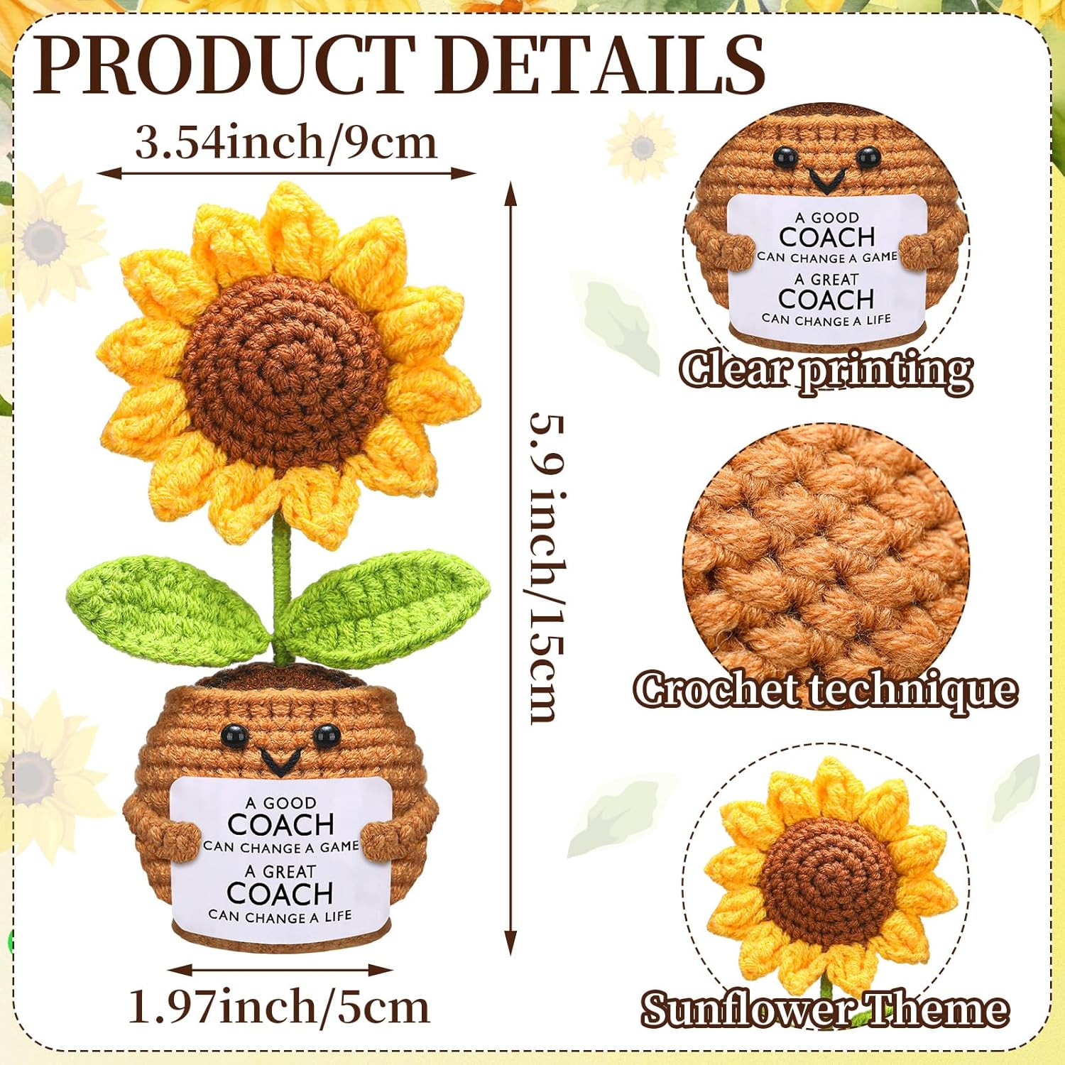 Celebrate Your Coach with a Handmade Sunflower Doll Gift!