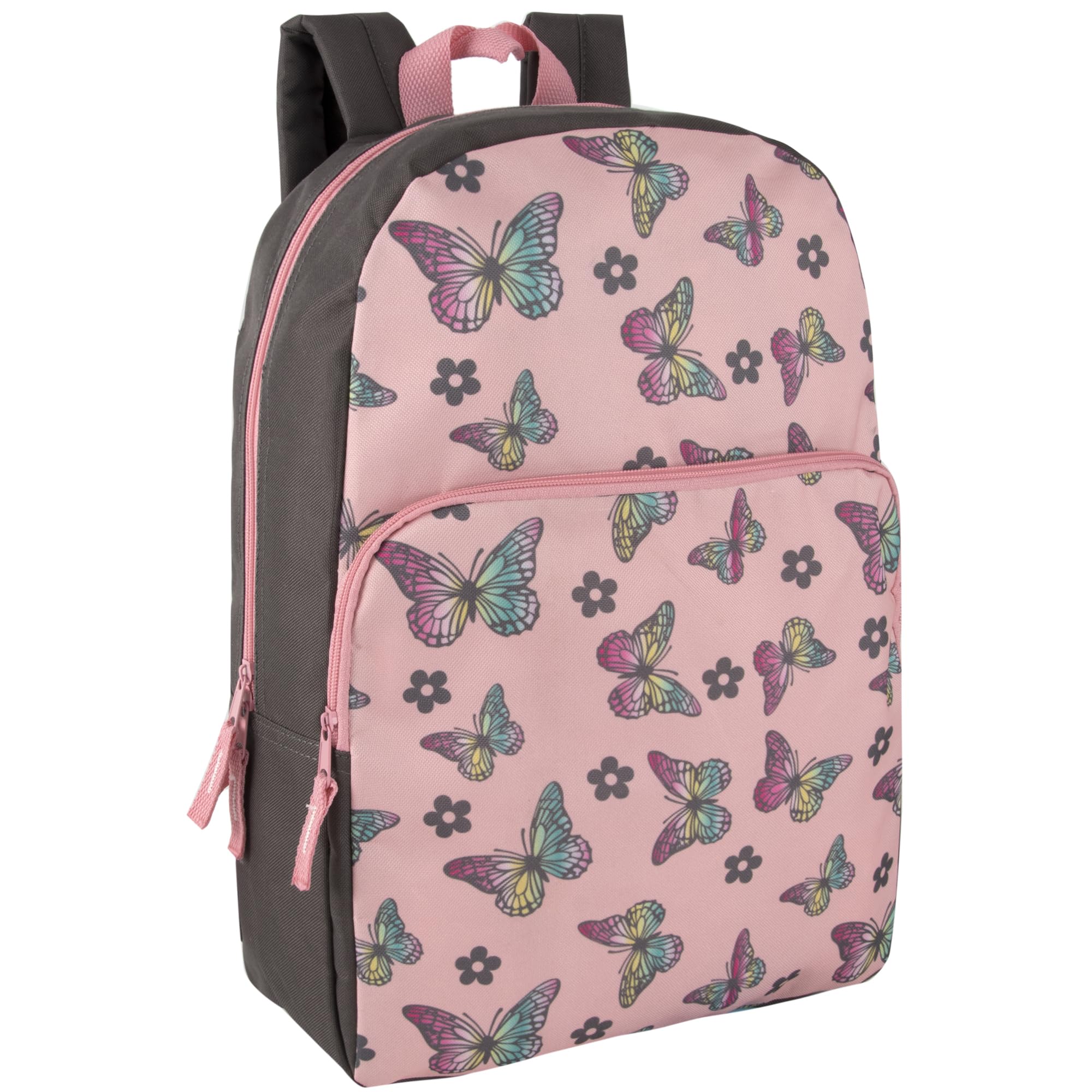 Trail maker Fun School Backpack for Elementary Middle School Girls and Boys | 17 Inch Printed Backpacks for School Kids, Travel (Big Bold Butterflies)