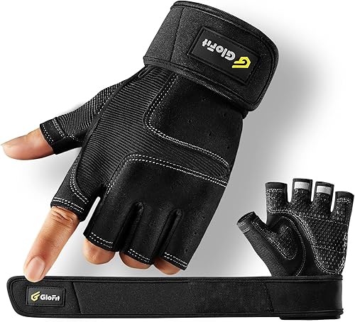 Guantes de entrenamiento con soporte de muñeca para mujeres y hombres, guantes de levantamiento de pesas, guantes de gimnasio sin dedos para