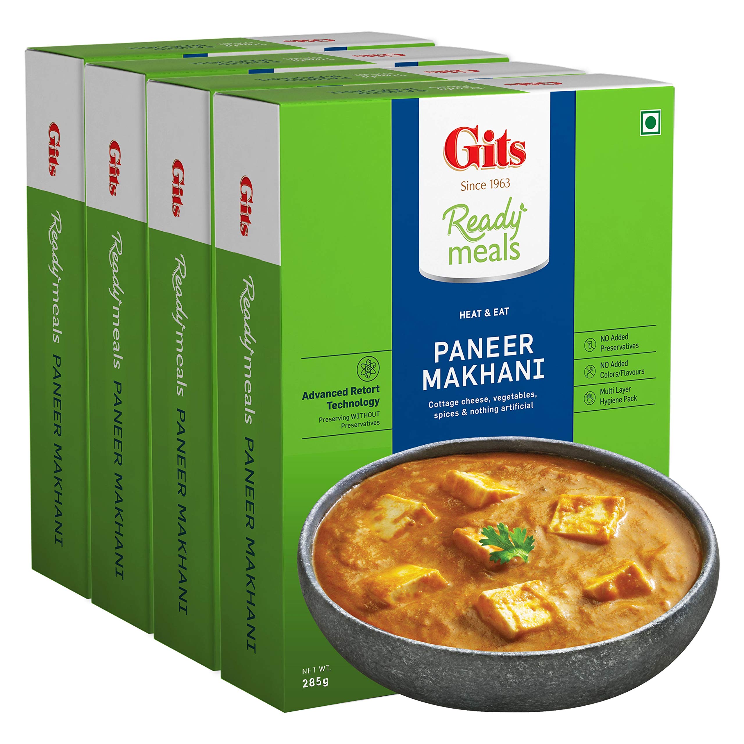 Gits Ready to Eat Paneer Makhani, Pure Veg, Heat and Eat Buttery Indian Gravy, Microwaveable, 1140g (Pack of 4 X 285g Each) (B07YCHWFTK) Amazon Price History, Amazon Price Tracker