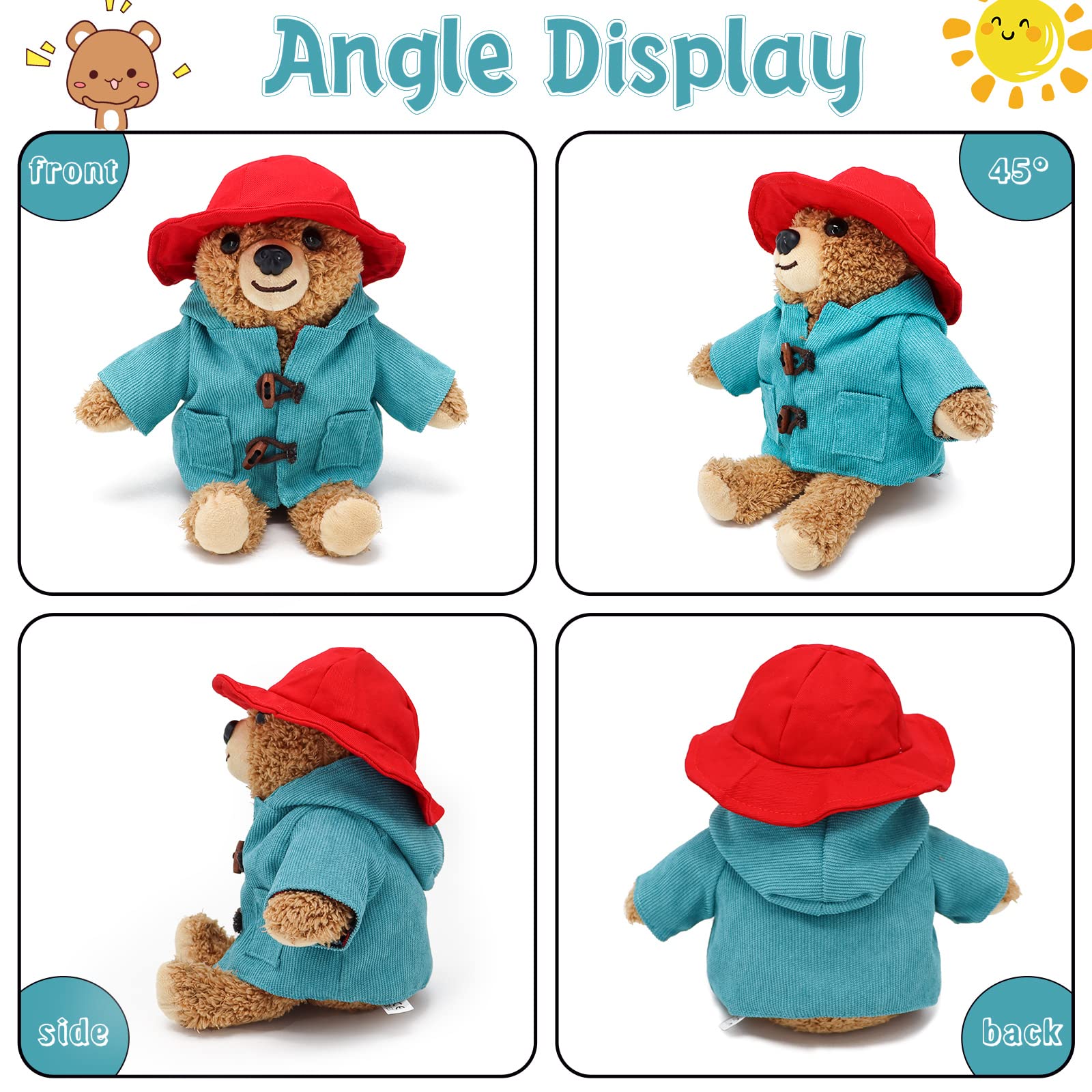 Ours En Peluche Nounours Avec Chapeau Amovible – 60 Cm, Doux, Rembourrage Coton PP – Cadeau Enfant, Décoration Chambre