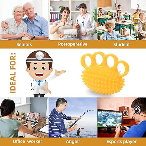 Miniatura 8 de Bola de terapia física de manos, diseñada para ayudar a las personas mayores y discapacitadas a aumentar la fuerza de la mano. Masajea y ejercita