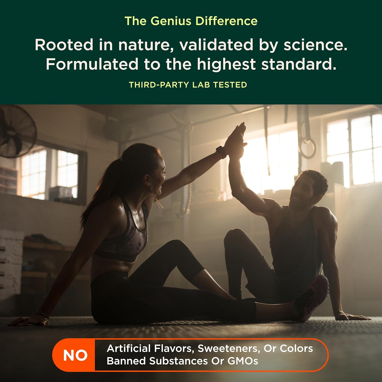 The Genius Brand Genius Creatine - Ultra Pure Creatine Monohydrate Plus Nootropics Including Beta Alanine and AstraGin for Improved Absorption, Strength, and Performance - Green Apple, 25 Servings