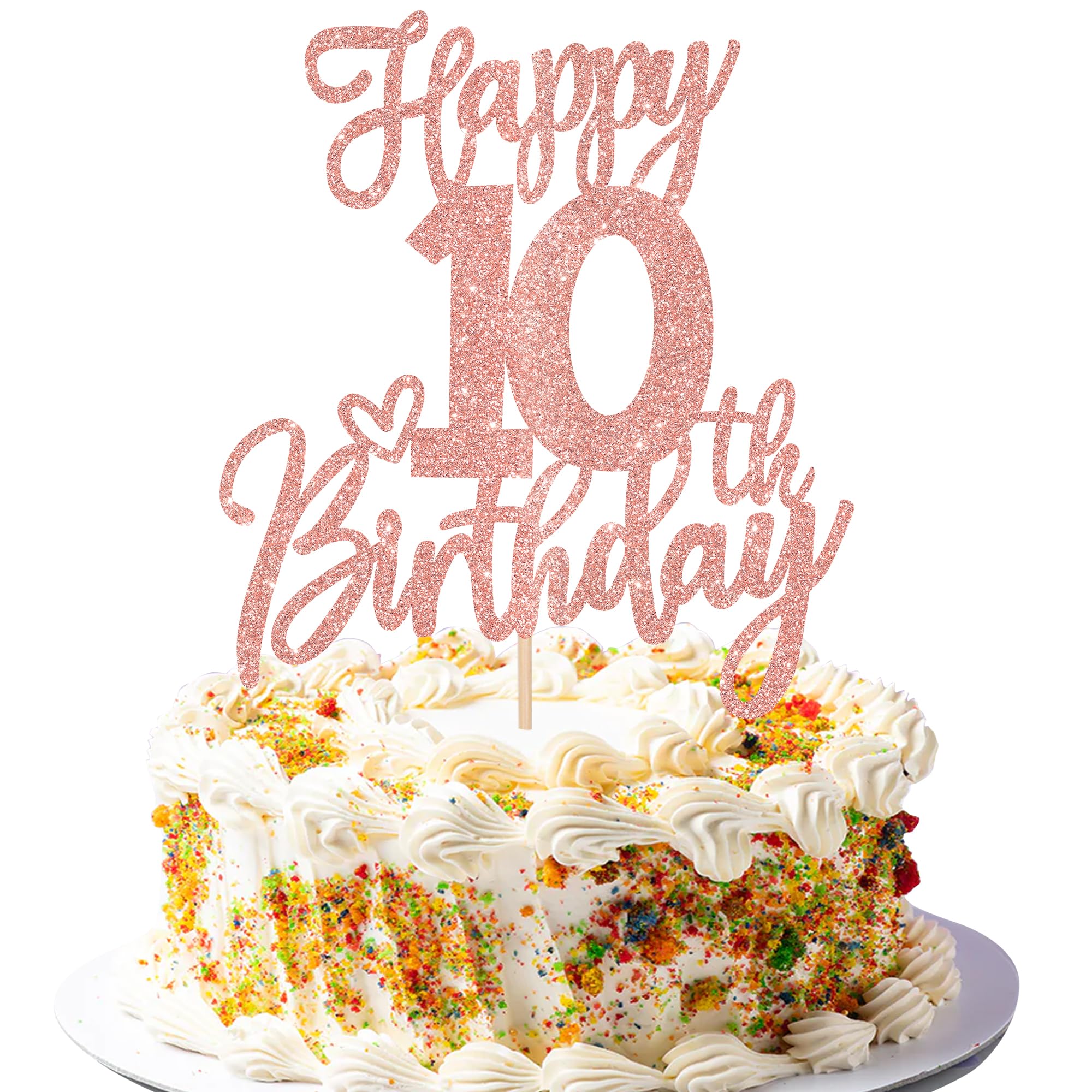 Amazon.com: 1 PCS Happy 10th Birthday Cake Topper Glitter