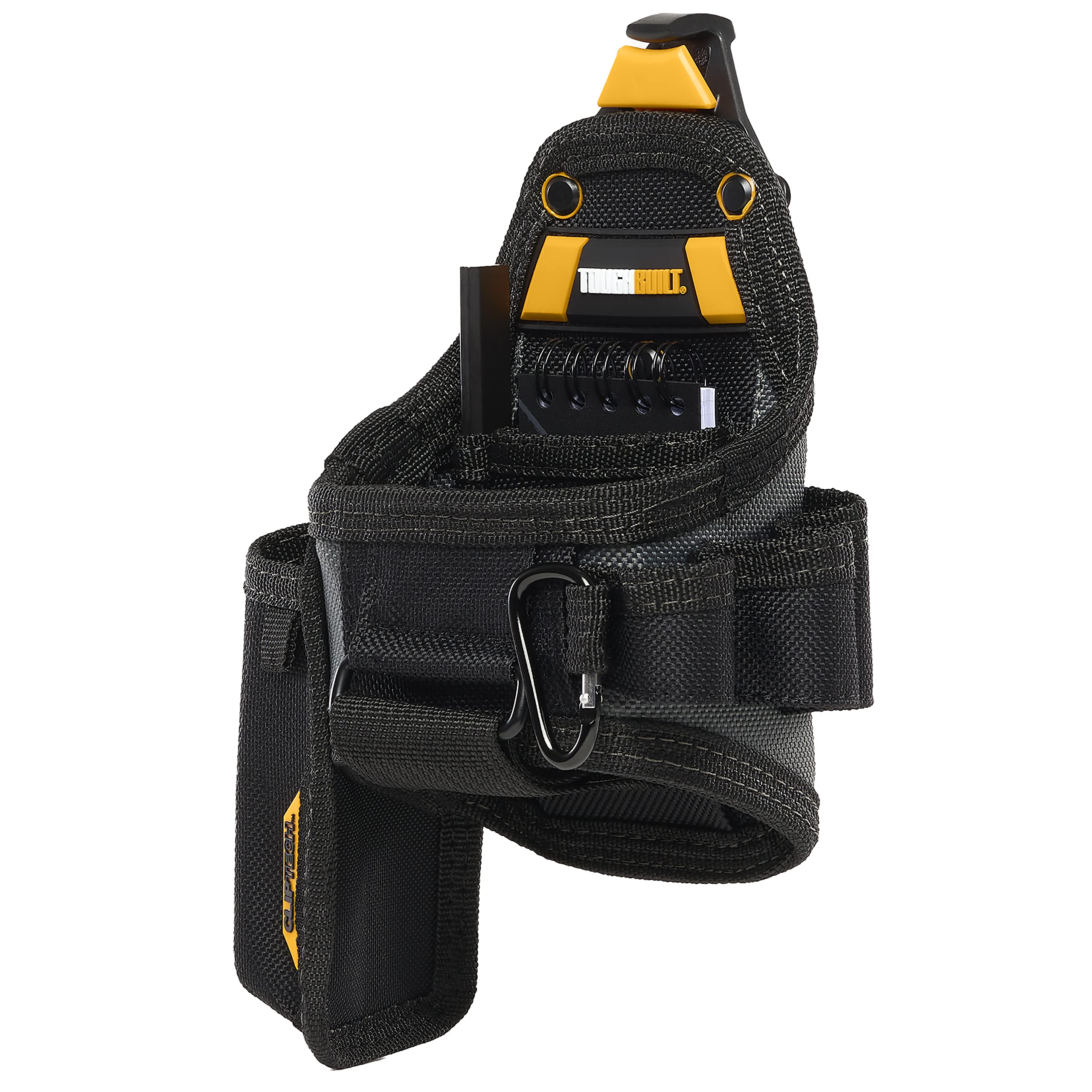 ToughBuilt – Ruban à mesurer/Pochette Tout Usage – Poches et Boucles, Construction Robuste à 6 Couches, moyeu breveté ClipTech ™