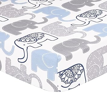 navy elephant crib bedding