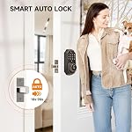 Keyless Entry Door Lock with Camera Fingerprint Smart Door Lock with App Remote Control, Wi-Fi Connected Electronic Keypad Code Deadbolt Auto Unlock for Front Door