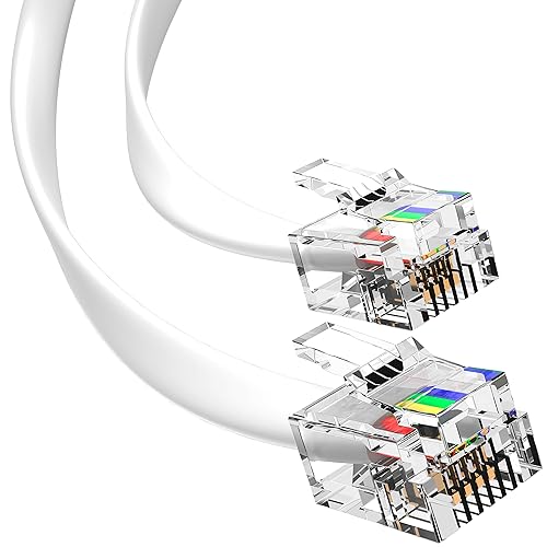 Miniatura 7 de G-PLUG Cable RJ11 de 3 pies para teléfono fijo y telefónico para dispositivos RJ11 a RJ11  Conexiones suaves, claras y de calidad óptima  Cable de