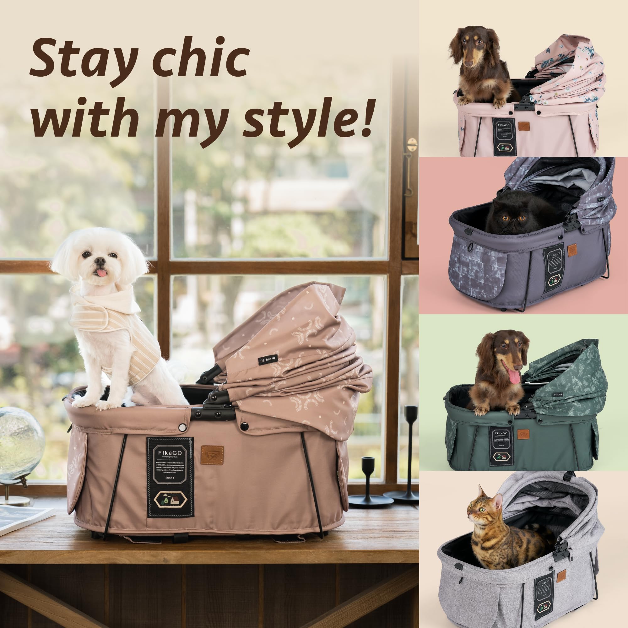 Sway2 Haustier Autositz und Tragetasche, 2 in 1 Booster Sitz für kleine Hunde und Katzen