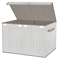 Vista 9 de VERONLY Caja organizadora de juguetes para niños y niñas, contenedor grande de almacenamiento de tela plegable con tapa abatible y asas para ropa