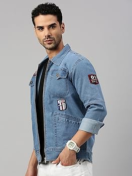 Buy VOXATI Men's Denim Jacket kjt476-s_Light Blue_S at Amazon.in
