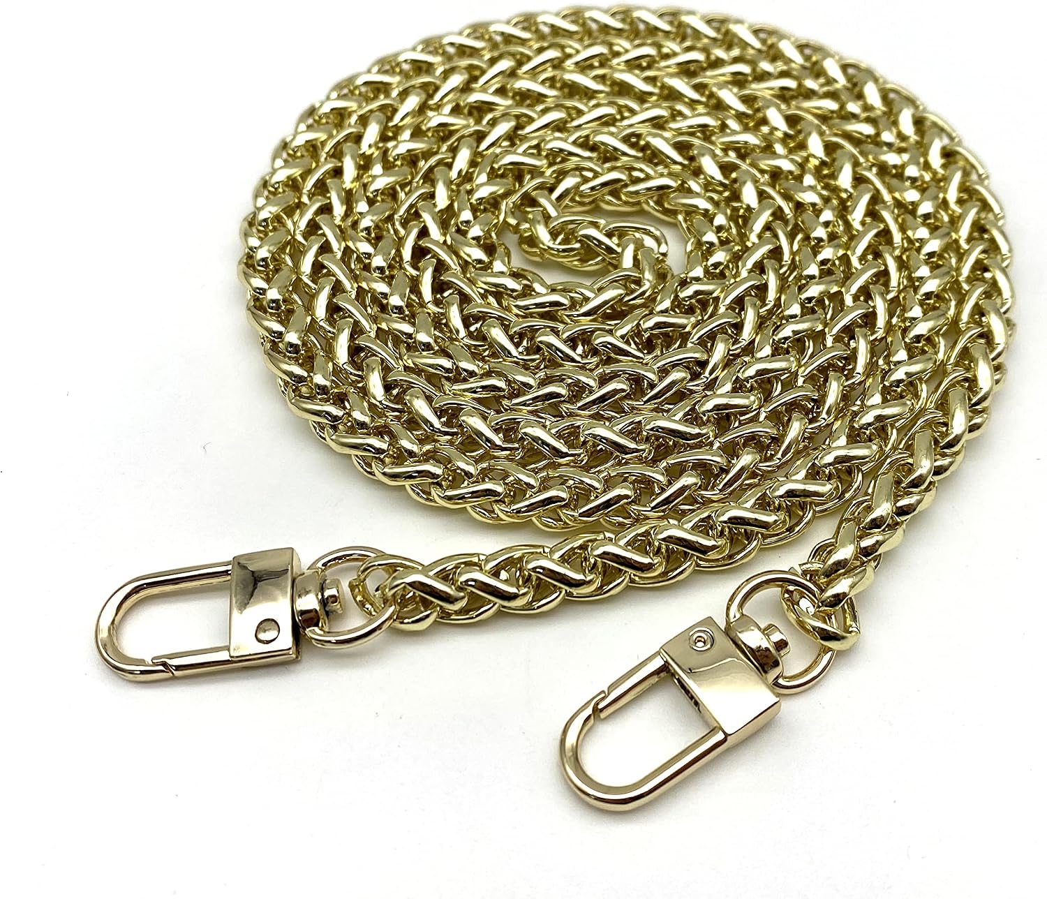 3dancraftit Custom Personalized Bag Purse Crossbody Shoulder Wheat Chain Strap Handles Replacement Extender 43.3 Inches / 110cm Light Gold T246-110