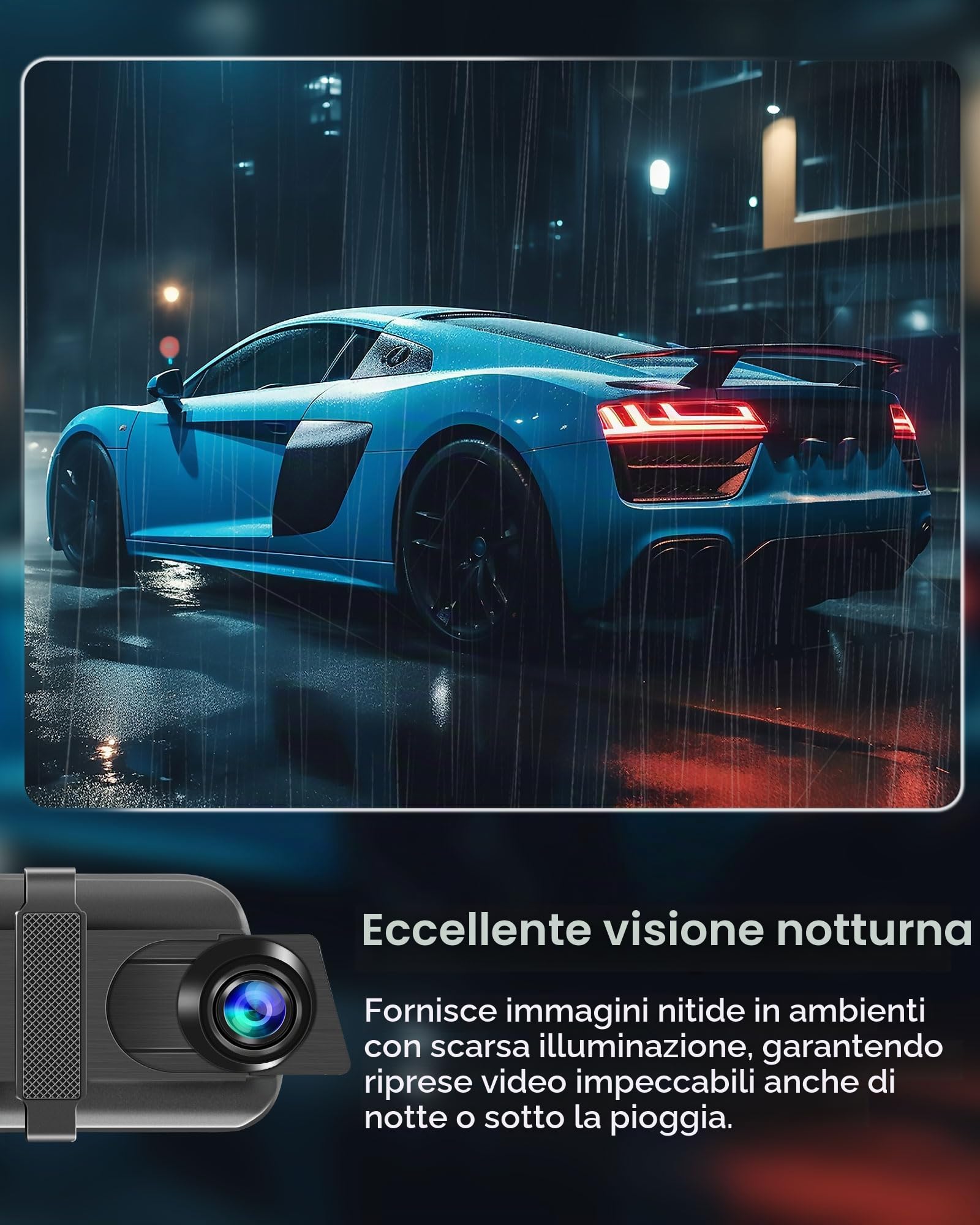 Vtopek Dual 1080P Dash Cam Auto Specchietto Retrovisore Auto con Telecamera 170°+140° Grandangolo 10" Specchietto Retrovisore Dashcam con Visione Notturna G-sensor Registrazione in Loop 6M Cavo