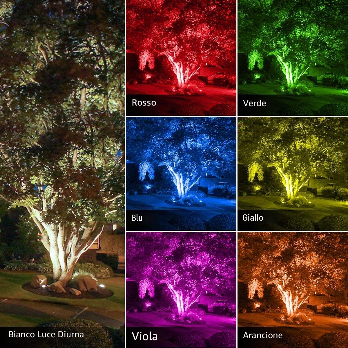 Lepro Faretto LED RGB Esterno 50W, Proiettore Colorata con Telecomando RF