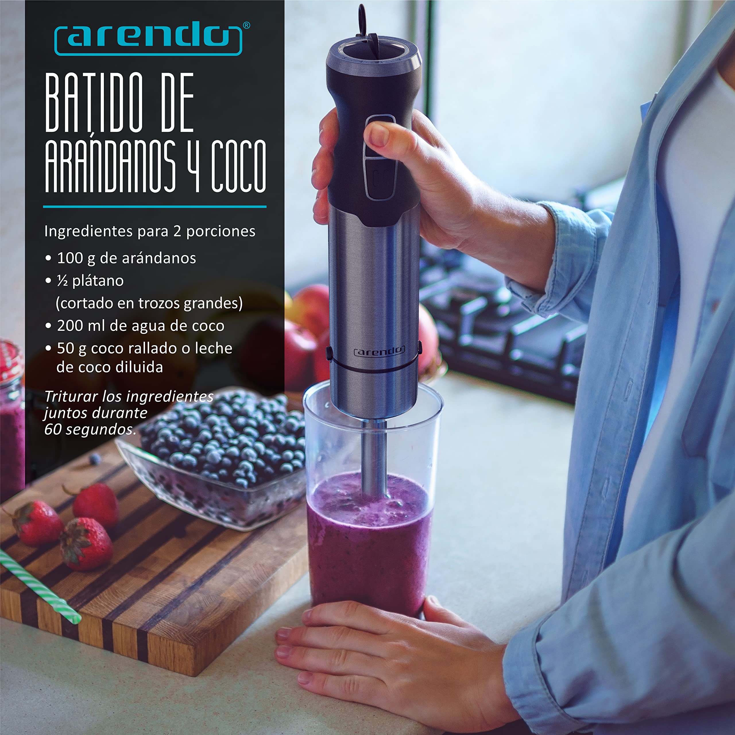 arendo - Jarra dosificadora de plástico graduada 600 ml y 20 onzas - Vaso medidor Transparente - Ideal para batidoras y batidores eléctricos - Jarra de Cocina - Vaso medidor - Taza