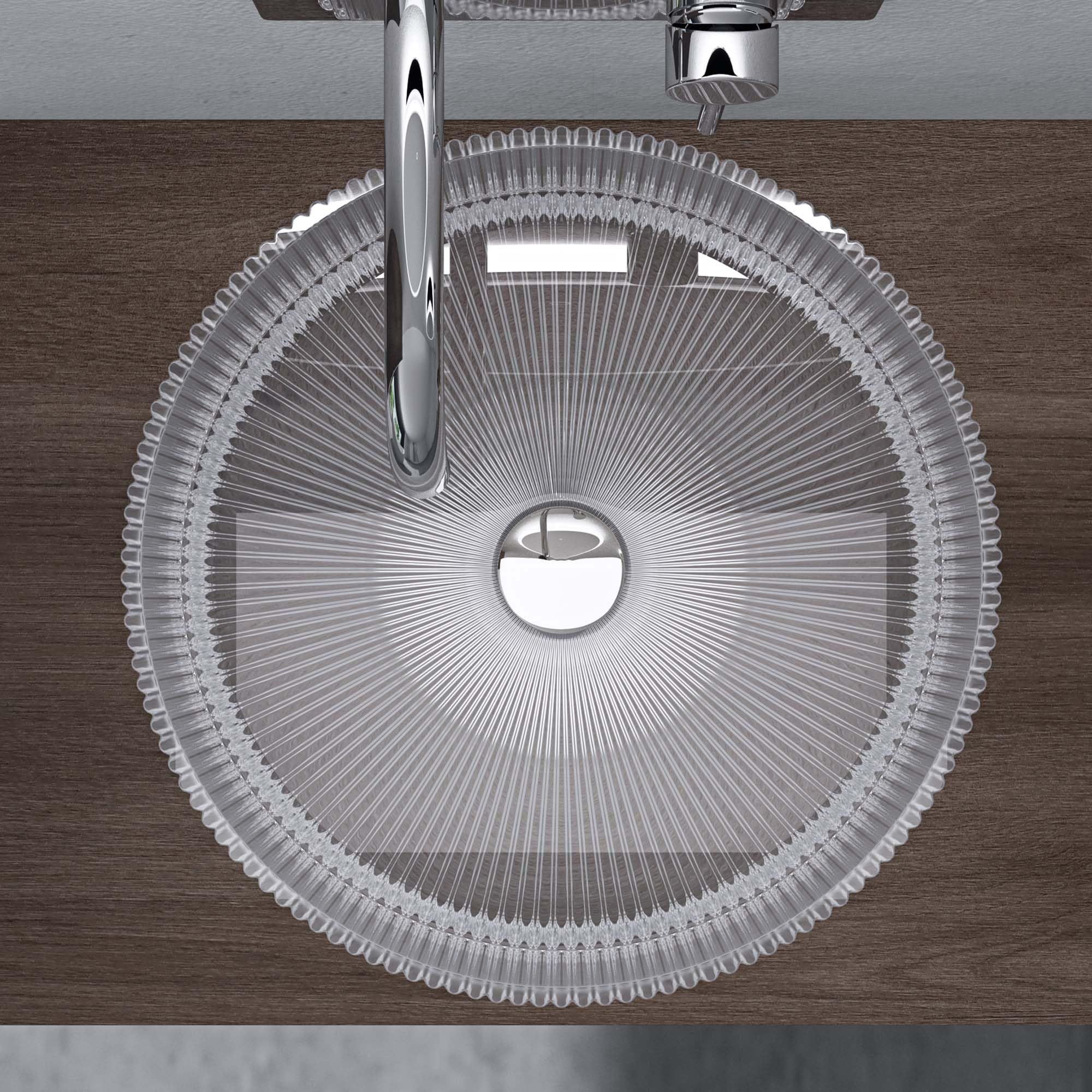 doporro Vasque à Poser Lavabo en Verre Petit Lave Mains Rond 40x40x12cm | Verre, pour Salle de Bain et WC, Minerva01