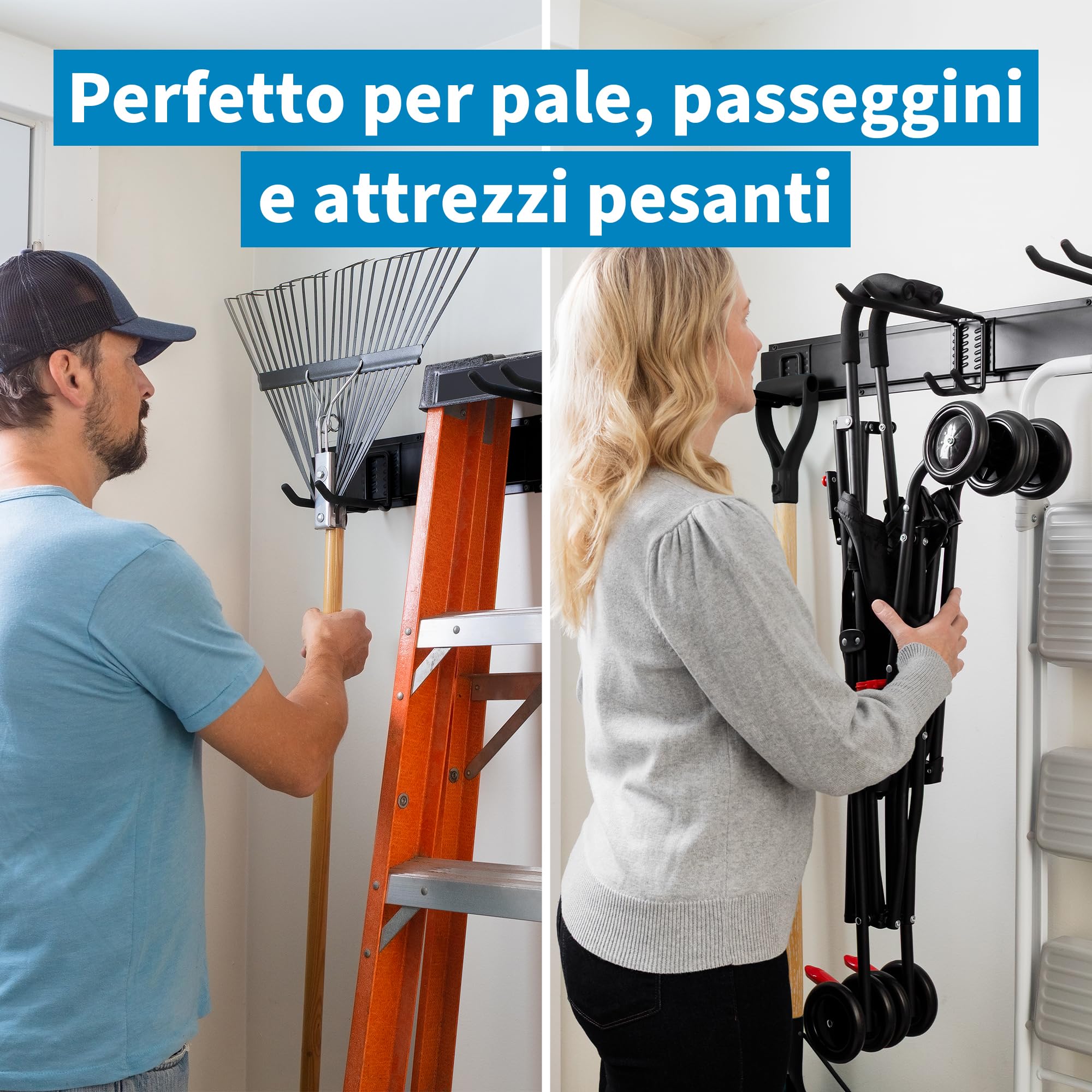 Precision Defined Pannello Porta Attrezzi da Parete (122 cm), robusto Decespugliatore da Muro e Pannelli Appendi Forato Portautensili, sistema Parete per Attrezzi da Lavoro da Giardino