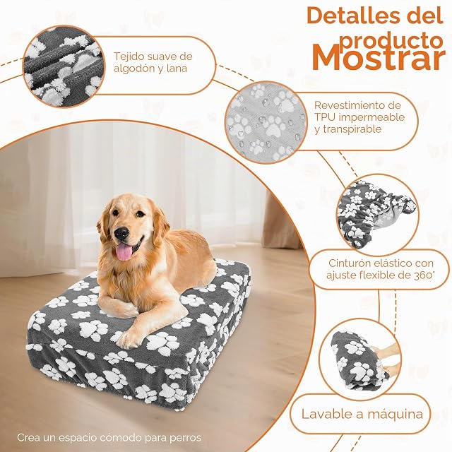 Foto 4 de 7 de Deuson Fundas para camas de perros, funda de repuesto para cama de perro, impermeable