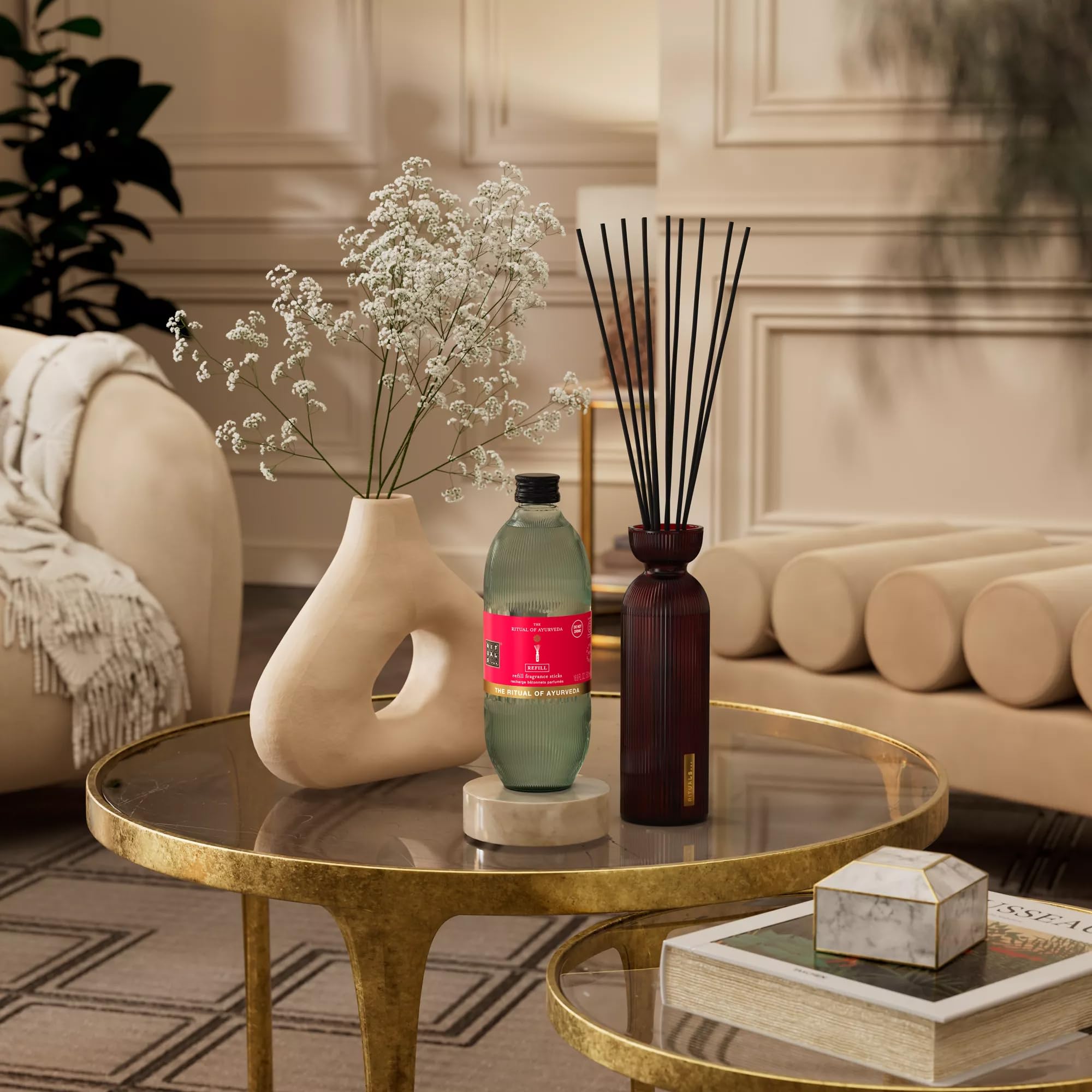 RITUALS Reed Diffuser 1x Nachfüllpack The Ritual of Ayurveda - Zweifach nachfüllbar – Duftstäbchen mit Indischer Rose und Süßmandelöl – Ausgleichender Raumduft - 1x 500ml