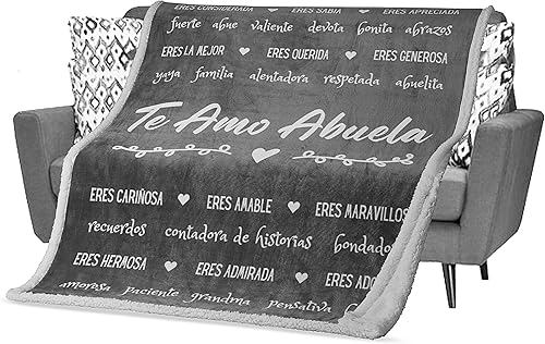 Miniatura 2 de FILO ESTILO Manta de Abuela, regalos de Abuelilta de nietosLos Nietos, regalos para Abuela Cumpleañoscumpleaños, 60x50 pulgadas (Sherpa, Gris)