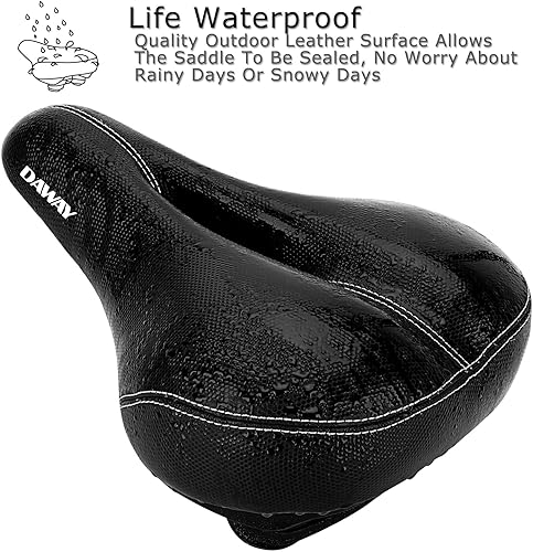 Miniatura 4 de DAWAY Cómodo asiento de bicicleta para hombres y mujeres, asiento de bicicleta acolchado de espuma viscoelástica suave, repuesto de silla de