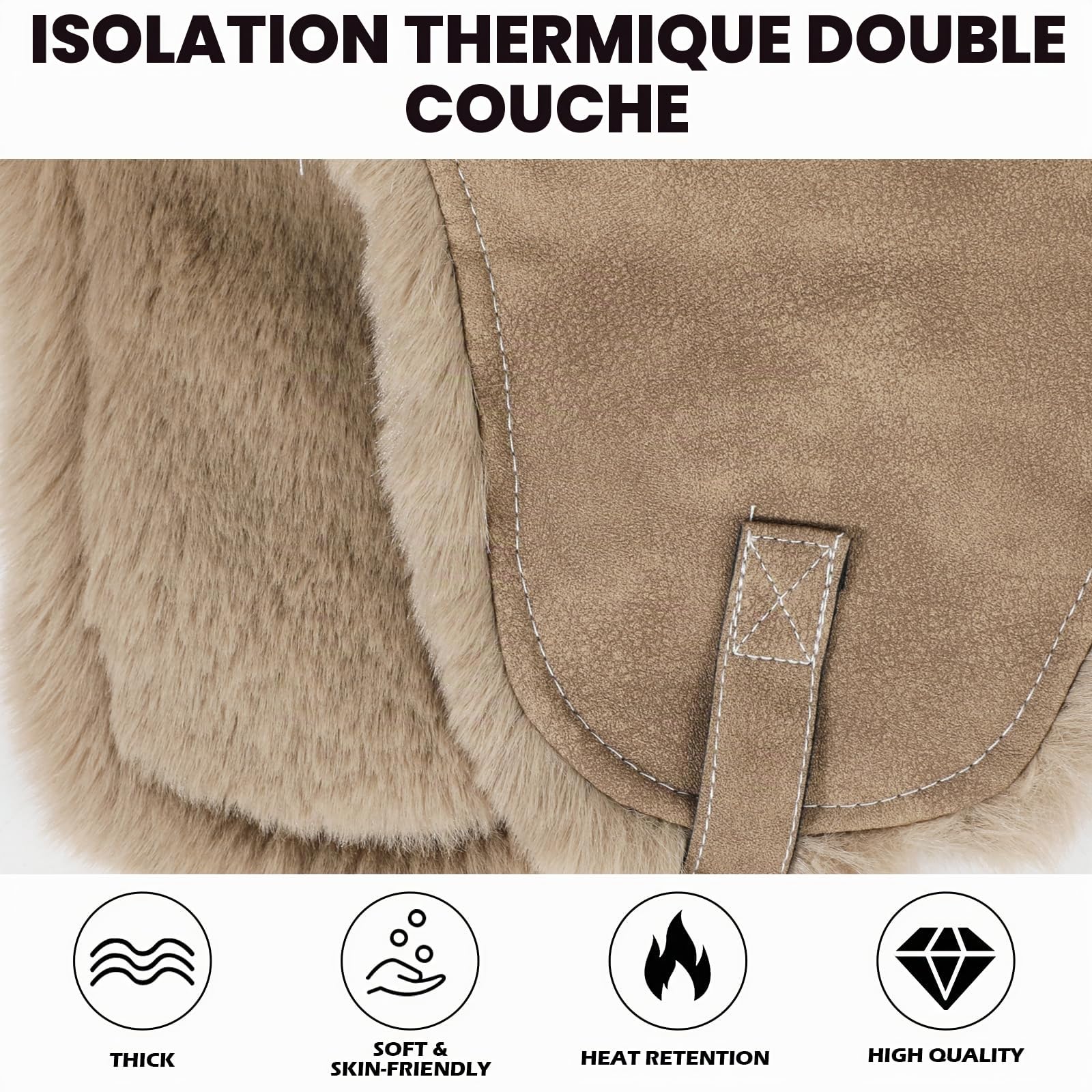 TAGVO Chapeau Trappeur d'hiver avec Protège-Oreilles, Chapka Épaisse pour Hommes et Femmes, Ushanka Russe, Bonnet Doublé en Polaire, Chaud et Coupe-Vent pour Temps Froid