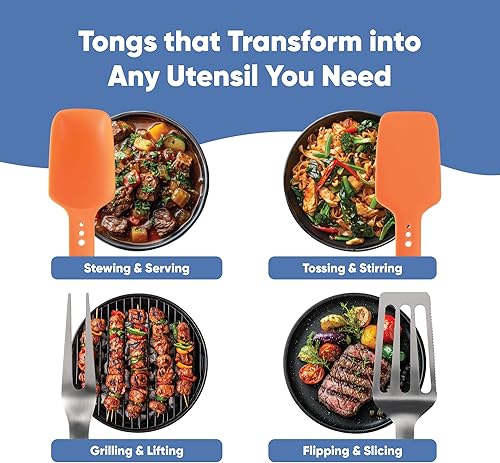 Miniatura 3 de Chef's Path Grip & Flip - Juego de utensilios de cocina a presión y juego de utensilios de cocina, cuchara de cocina, espátula, espátula para