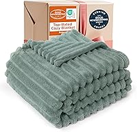 Bedsure GentleSoft Sage Green Throw Blanket 50x60 - Ultra Soft Textured Fleece Couch Blanket for Women, Cozy Spring Decor Gift